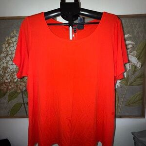 Eileen Fisher Women's Bright Orange Short Sleeve Top